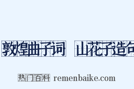 敦煌曲子词·山花子造句是什么意思的图片